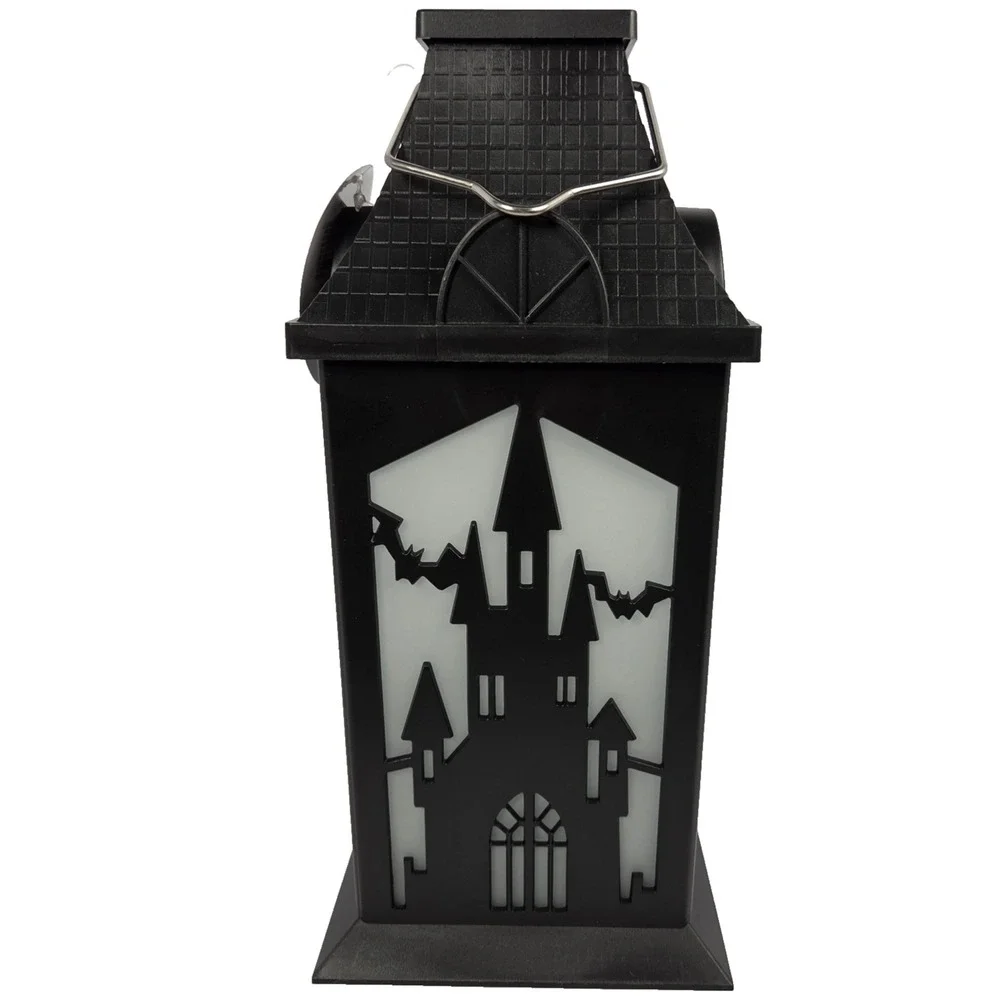 Haunted House LED Light Up Lantern Halloween Decor 12 Inch Black New Gothic